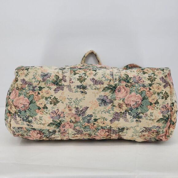 Victoria's Secret Vintage Floral Print Tapestry Weekender Duffle Bag - Picture 6 of 11